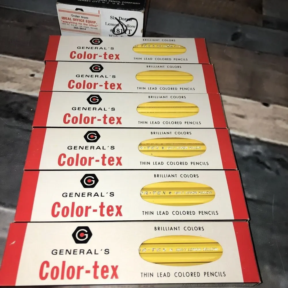General's Pencils 6 Box (72) Color-tex 1811-T Thin‎ Lead Unused Unsharpened USA